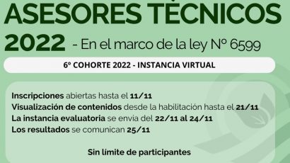 Capacitación profesional para asesores técnicos 2022 – 6ta cohorte 2022 (virtual)
