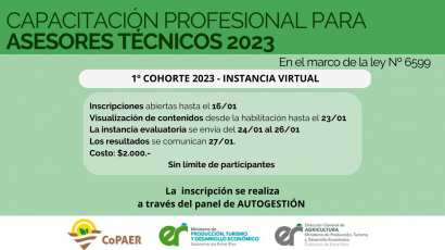 Capacitación Profesional para Asesores Técnicos 2023- 1ra Cohorte 2023 (virtual)