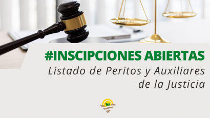 Abierta la inscripción al listado de Peritos y Auxiliares de la Justicia