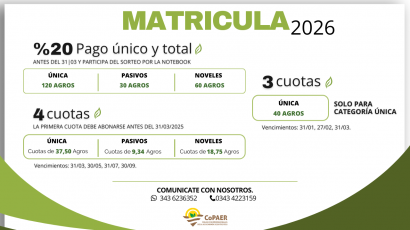 Valor Matrícula Profesional 2026